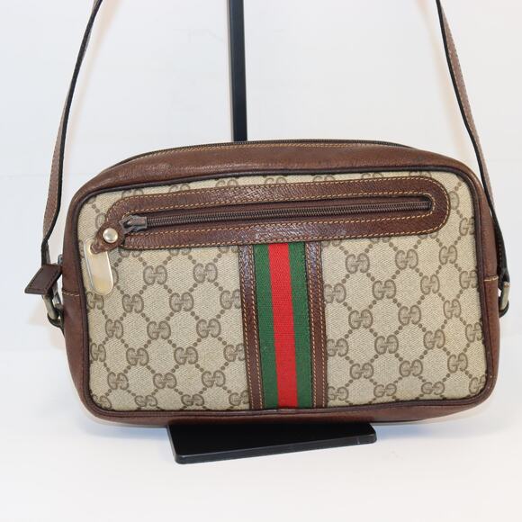 Vintage Gucci GG Supreme Canvas Web Stripe Crossbody Bag - Picture 2 of 10